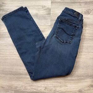 Lee Relaxed Fit Straight Leg Mid Rise Dark Wash Denim Jeans‎ Women Size 28"
